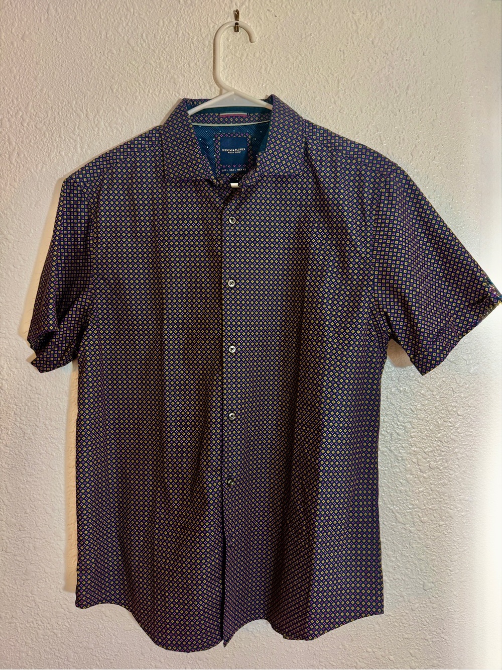Denim & Flower Ricky
Singh Men's Shirt
Short Sleeve Button
Up Shirt Large